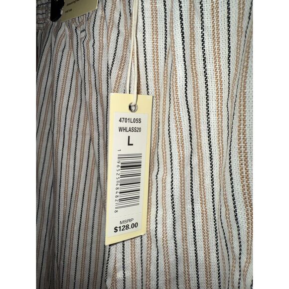 NWT Women's Blended Linen Striped Wide Leg Trousers - Picture 5 of 7